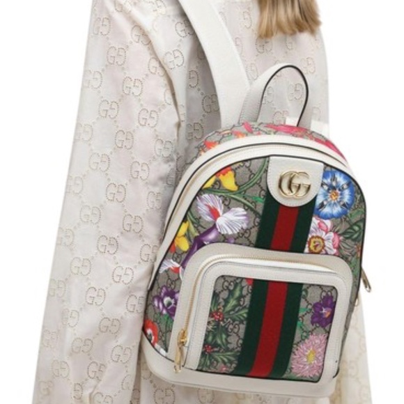 Gucci Handbags - Gucci GG Marmont Web Flora Ophidia Backpack Bag